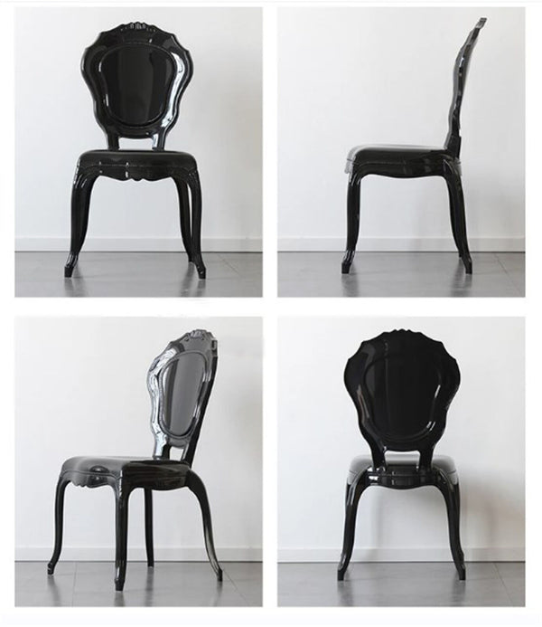 1x Acrylic Transparent Black Ghost Chair Devil Chairs Stackable Wedding Party Ev