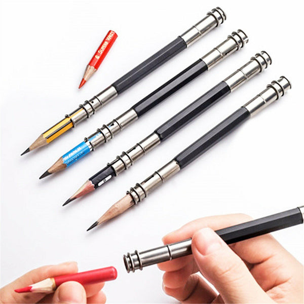 4/8pcs Adjustable Pencil Extender Lengthener Holder Art Tool Double Head 13.5CM