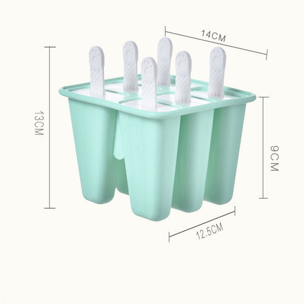 Silicone Ice Cream Mould Block 6 Cavity Frozen Molds Icy Pole Jelly Ice Lolly AU