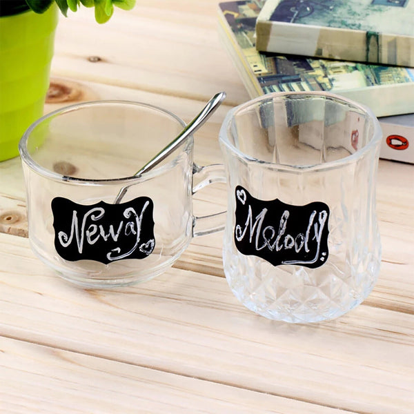 Blackboard Chalkboard Labels and 2x Chalk Pen Kitchen Jar Craft Stickers