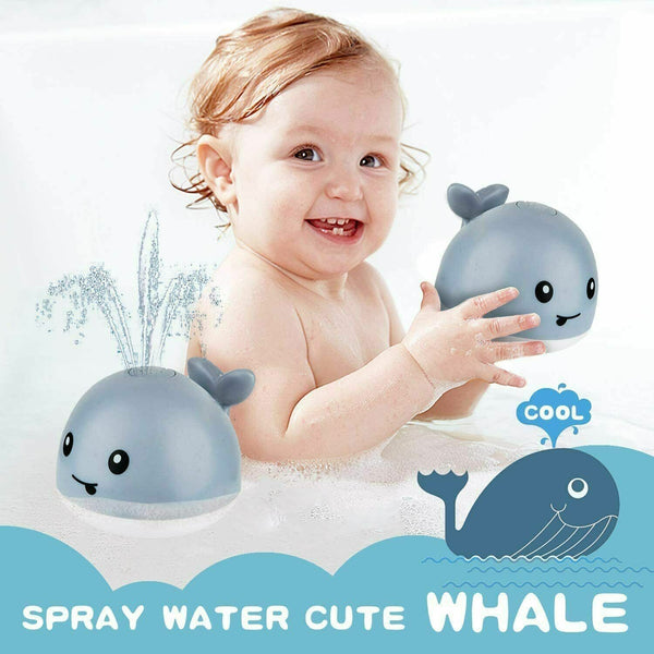 Baby Bath Toys Grey Whale Automatic Spray Water Bath Toy w/ LED Light Kids Xmas Gift - Lets Party