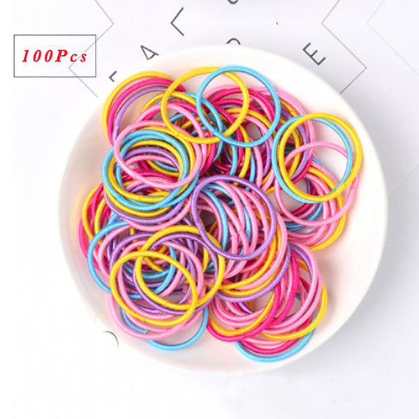 UP 1000PCS Hair Ties Elastic Band Snagless Ponytail Tie School Bubbles Colourful