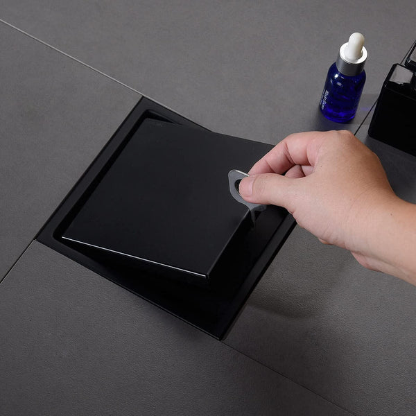 1/2/5PCS 10cm Tile Insert Square Smart Floor Grate Waste Drain Shower Bathroom