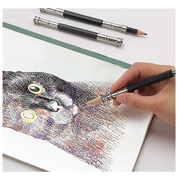 16pcs Adjustable Pencil Extender Pen Lengthener Holder Art Tool Double Head Tool