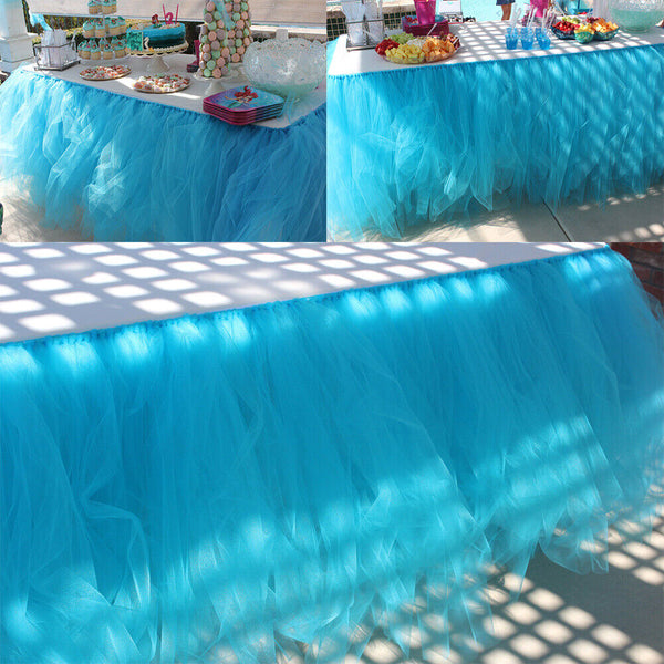 Tutu Tulle Table Skirt Fluffy Table Cloth Cover For Wedding Party Decor Fashion