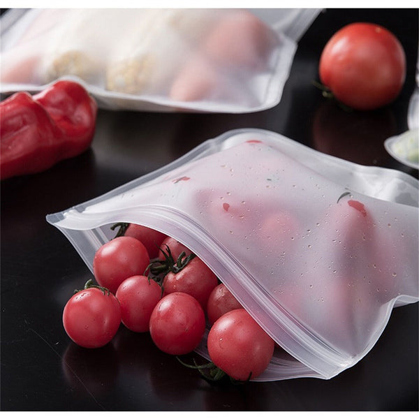 10-40PCS PEVA Silicone Food Storage Bags Reusable Zip Lock Pouch Fresh Sealer AU