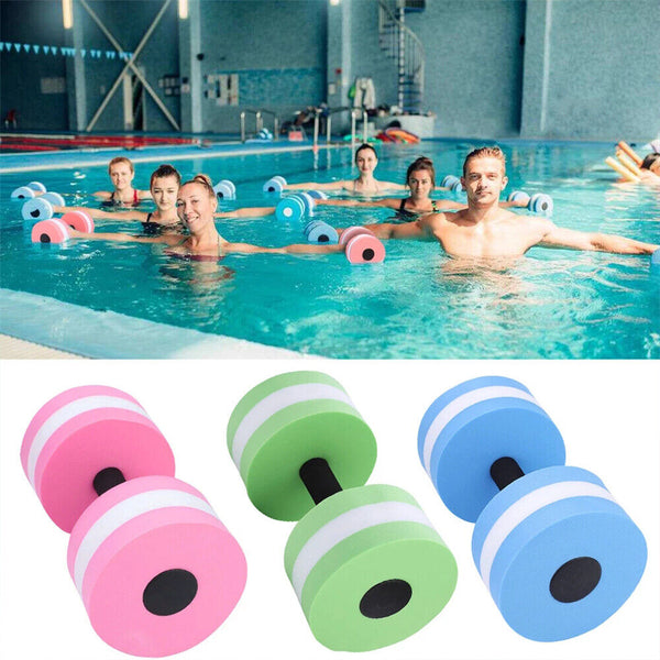 2x Blue Water Dumbbells Aquatic Exercise Dumbells Water Aerobics Workouts Barbells - Lets Party