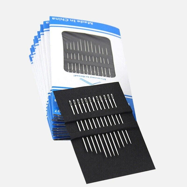 Stainless Steel Self-threading Needles Opening Hand Sewing Needles Darning Set