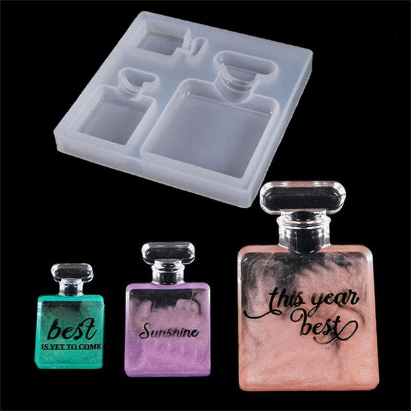 2PCS Silicone Perfume Bottle Patch Mold DIY Making Crystal Epoxy Resin Crystal