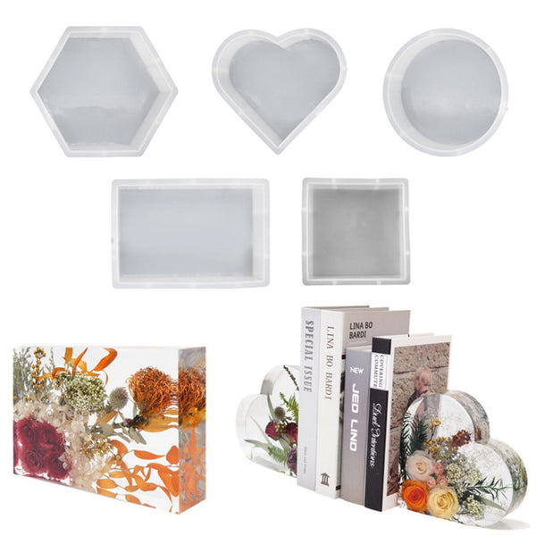 Large Crystal Epoxy Resin Mold Geometry Cube Specimen Love Heart Round Mould DIY