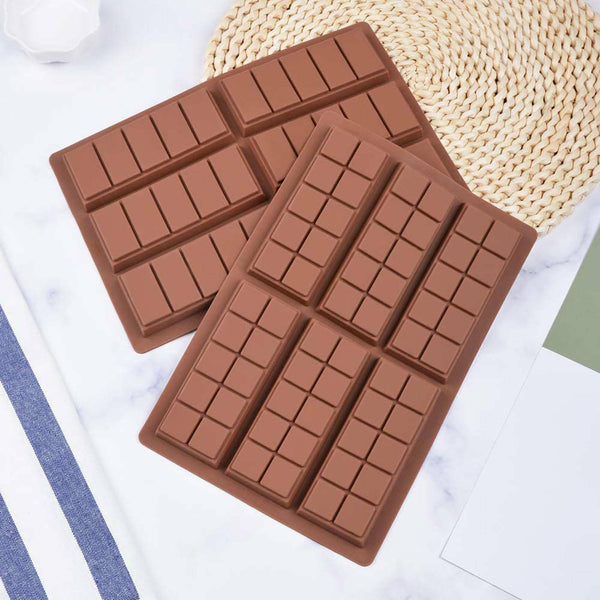 2PCS Chocolate Mould Bar Break Apart Choc Block Ice Tray Silicone Cake Bake Mold