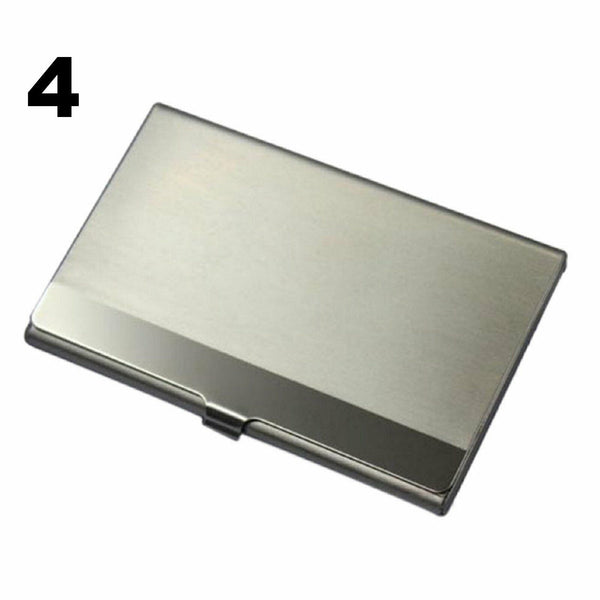 1/4X Stainless Steel Business Card Holder ID Name Credit Case Cover Metal Silver