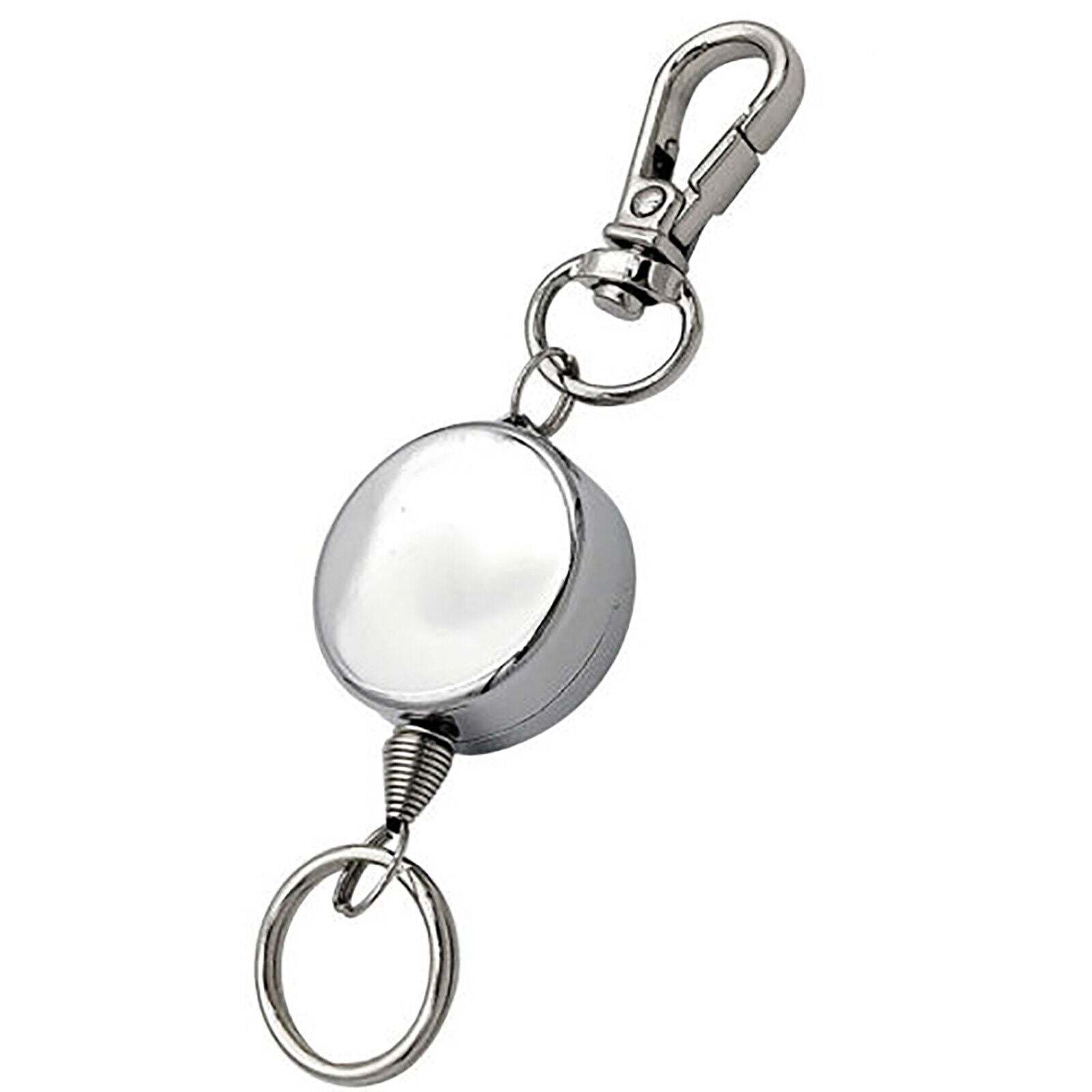 Retractable Stainless Steel Keyring Pull Ring Key Chain Recoil Heavy D