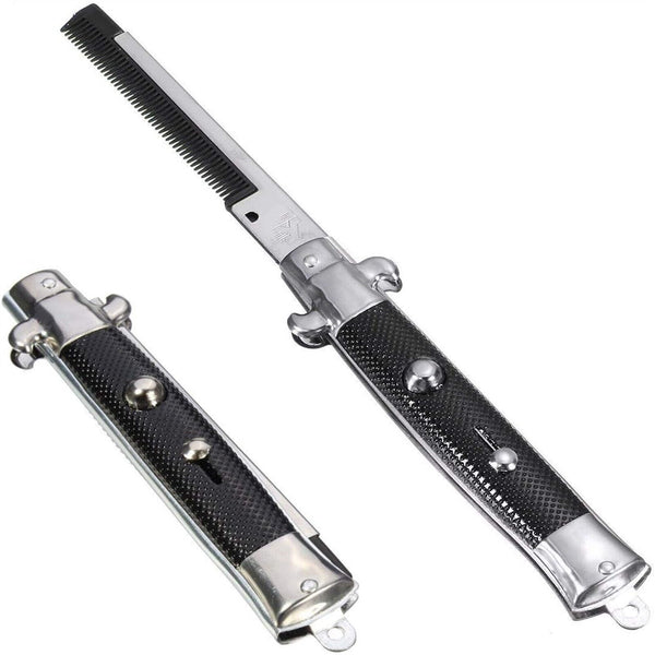 1/2PCS 50s Brush Boy Hair Prop Flick Teddy Floding Comb Switch-Blade Pocket Comb