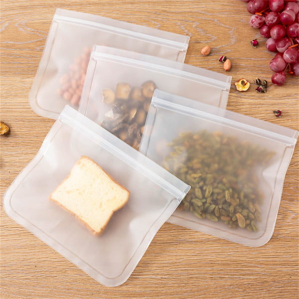 10-40PCS PEVA Silicone Food Storage Bags Reusable Zip Lock Pouch Fresh Sealer AU