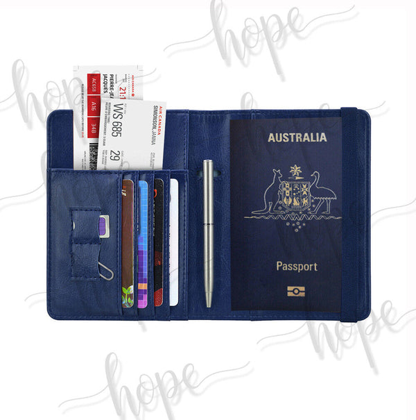 Travel Passport ID Wallet Holder Cover RFID Blocking Card Case Cover PU Leather - Lets Party