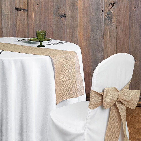 Burlap Hessian Fabric Chair Sash Table Runner 2.4m Long Vintage Wedding Party AU