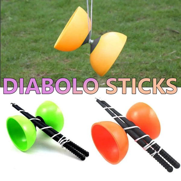 Diabolo Sticks & String Spinning Circus Skills Game Juggling Diablo Set Toy AU