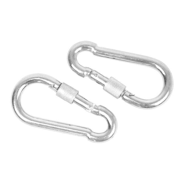 UP 10X 80mmx8mm Carabiner Snap Hook Clip Keyring Camping Climbing Lock Key Ring