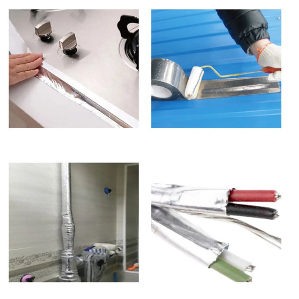 2M Aluminium Foil Adhesive Sealing Tape Heating Duct Silver Repairs WaterProof