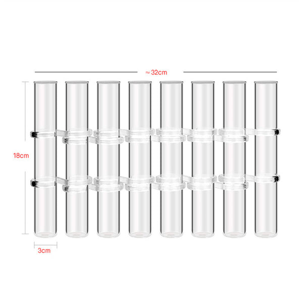 8pcs/Set Hinged Flower Vase Glass Test Tube Vases for Flowers Hydroponic Flower