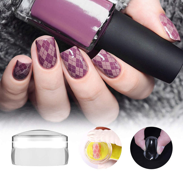 1/2X Matte Nail Stamper Scraper Cap Silicone Jelly Nail Stamp Stamping Nail Tool