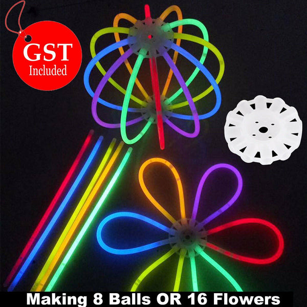 200pcs Neon Color Glow Sticks +32x Connectors Glowsticks Party Glow In The Dark