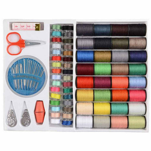 64Rolls Sewing Machine Line thread Spool Set Bobbin Cotton Reel Needle Tape Kit