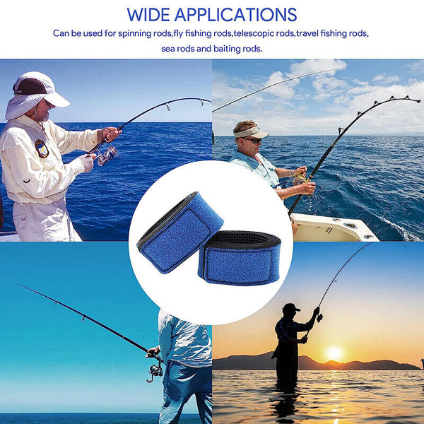 10PCS Fishing Rod Tie Strap Tackle Wrap Band Pole Holder Fastener Fishing Tools