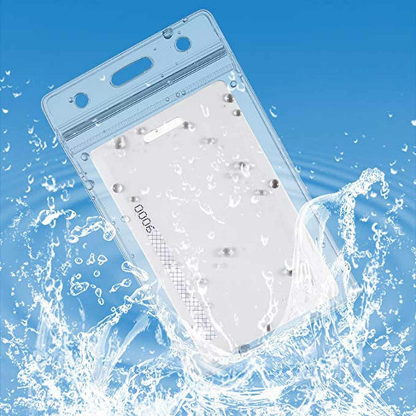 10x Clear Plastic ID CARD HOLDER POUCH + 20x Neck Strap Lanyard Multi Colour Set