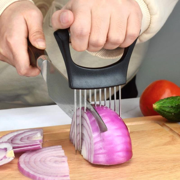 Food Slice Assistant Onion Slicer Cutter Fish Meat Potato Vegetable Holder AU