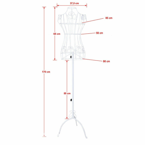 Adjustable Mannequin Metal Iron Cloth Wire Dress Boutique Wedding Holder Display