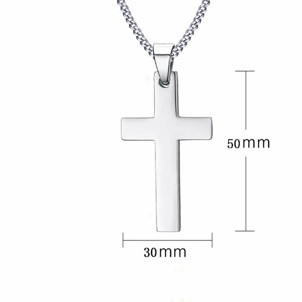 3PCS Stainless Steel Cross Pendant Men Women Chain Necklace Religious Jewelry AU - Lets Party