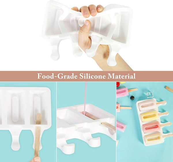 4 Cavity Mold Silicone Cake Baking Mould DIY Ice Cream Lolly Molud Tools