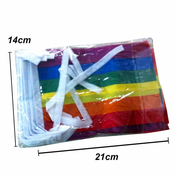 20x 5.5M Rainbow String Flag Gay LGBT Lesbian Pride Mardi Gras Party Banner Outd