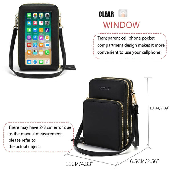 Women Crossbody phone Purse Touch Screen Bag RFID Blocking Wallet Shoulder Strap