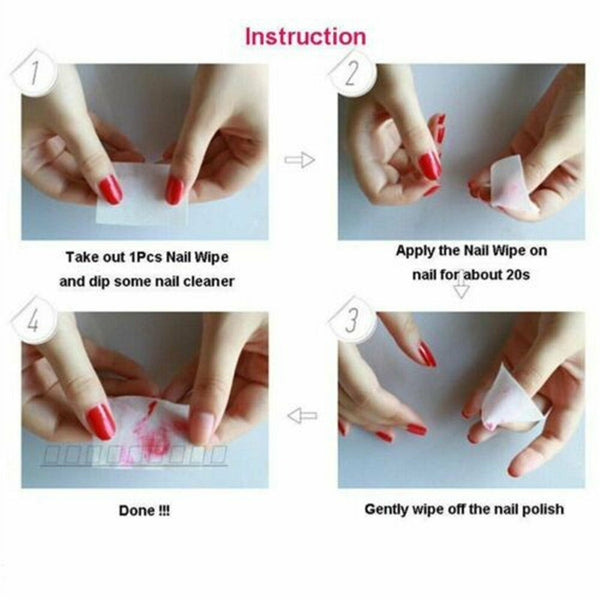 2700X Lint Free Cotton Pads Nail Wipes Polish Remover Cleaner Manicure Paper AU