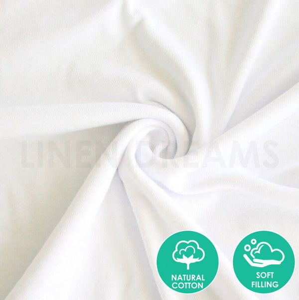 2x / 4x / 8x Natural Cotton Cover Pillow Protector Zip Closure Standard Case - Lets Party