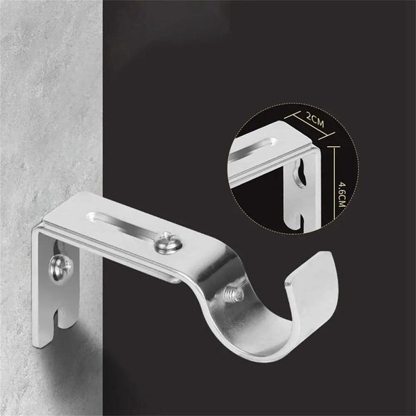 2 Set Curtain Rod Brackets Basics Adjustable Curtain Rod Tool Wall Bracket Hooks