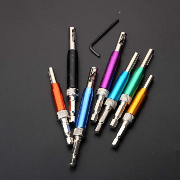 7Pcs Hex Shank Self Centering Hinge Drill Bit Door Hinge Locating Hole Drill Bit