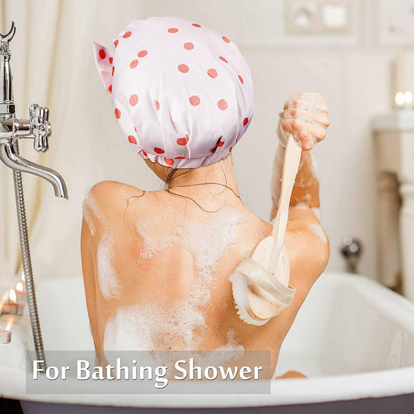 Woman Shower Cap Reusable Long Hair Large Turban Bathroom Waterproof Hair Cap AU