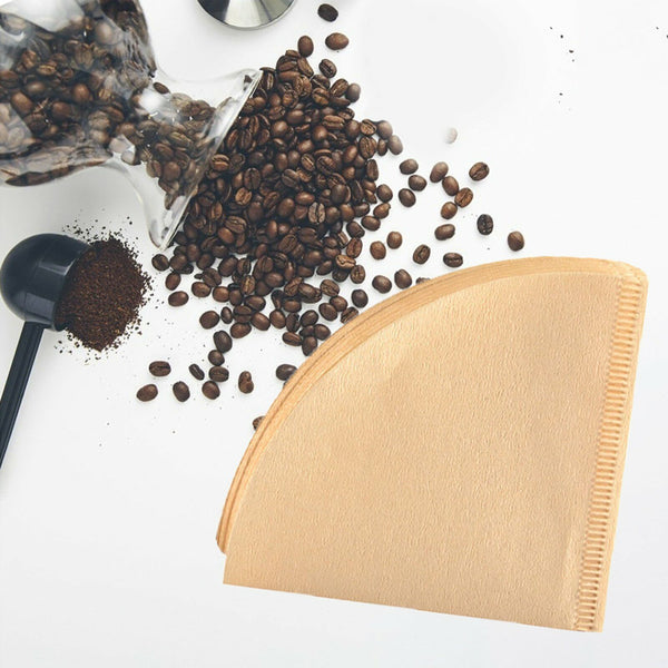 40pcs Cone 102 Coffee Filter Paper Natural Unbleached Original Wooden Drip Paper
