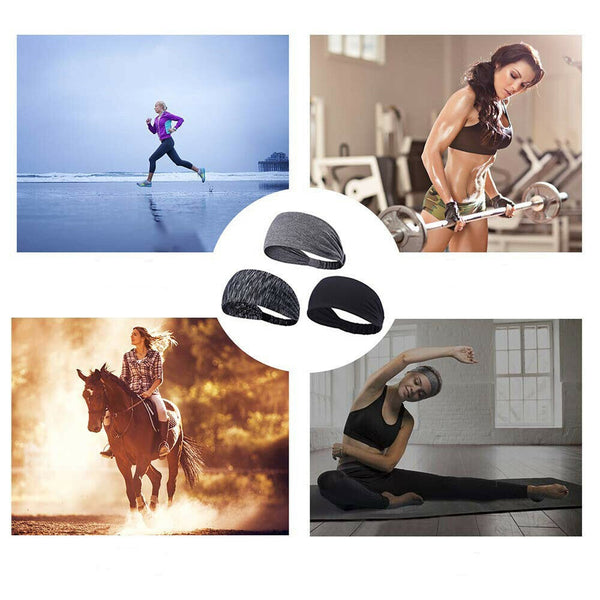 Headbands Men Women Sweatband Head Band Hair Gym Yoga Stretch Sport Sweat Band - Lets Party