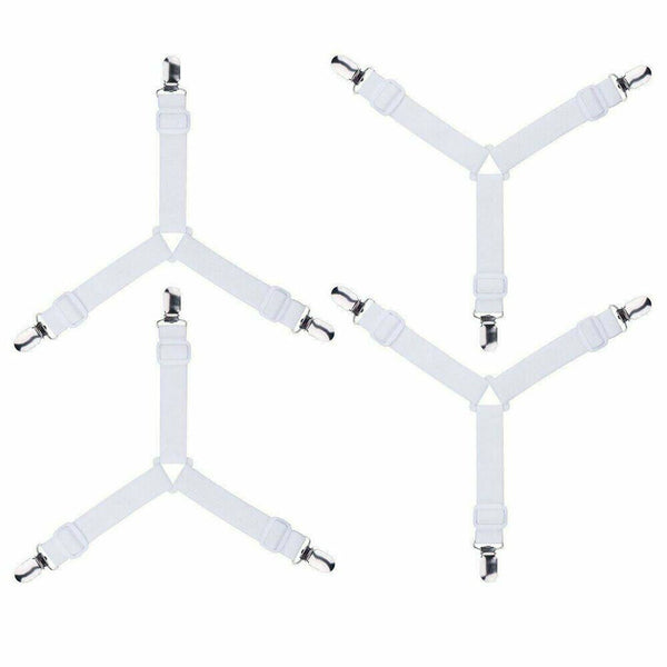 4Pcs Triangle Bed Sheet Mattress Holder Fastener Grippers Clips Suspender Straps