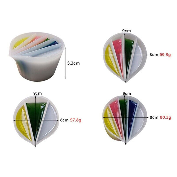 Split Cup Silicone Pouring Tool for Acrylic Paint Epoxy Resin DIY Art Craft Kit.
