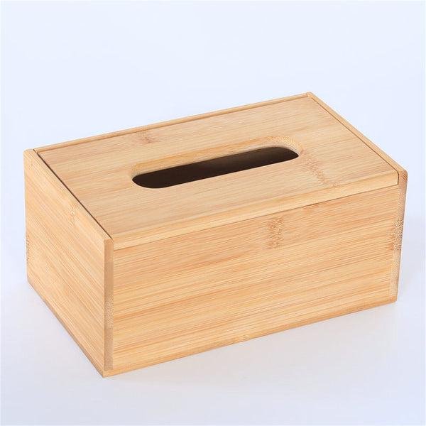 Tissue Box Paper Wooden Cover Holder Dispenser Storage Case Home Office Bamboo