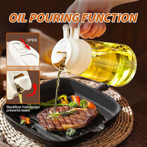 2 In 1 Spray Bottle Kitchen Cooking Oil Dispenser Dual-Purpose Sauce Sprayer