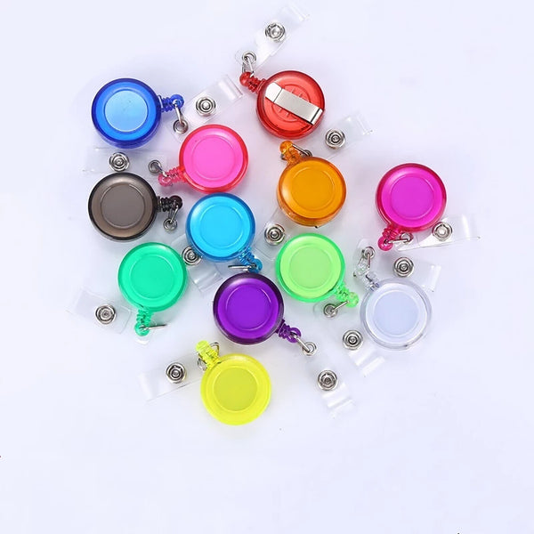 10x Retractable Badge Holder ID Card Plastic Work Key Ring Security Clip Reel AU