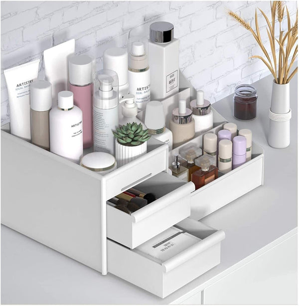 Cosmetic Organizer Makeup Organiser with Drawers Bathroom Skincare Storage Box - Lets Party