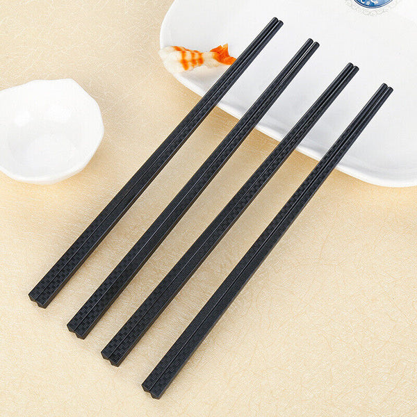 5/10/20 Pairs Alloy Laser Engraving Chopsticks Non-Slip Reusable Sushi Stick AU